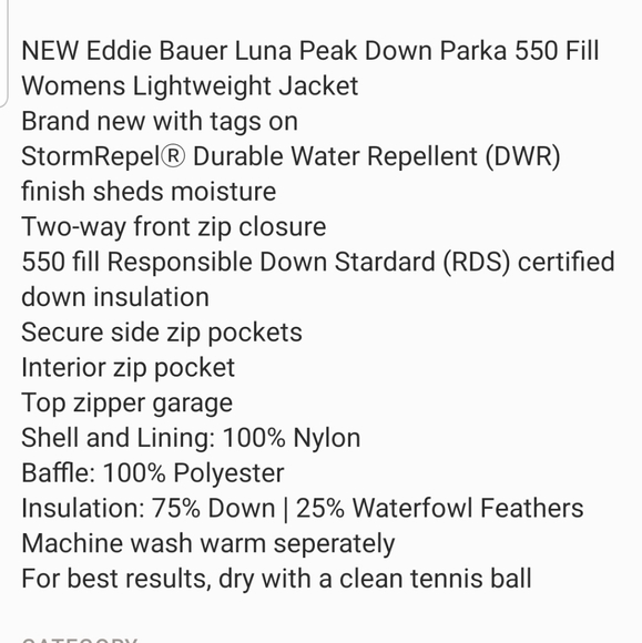 NWT Eddie bauer parka winter puffer jacket - Picture 7 of 8